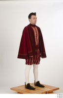  Photos Man in Historical Dress 27 a poses red cloak whole body 0008.jpg